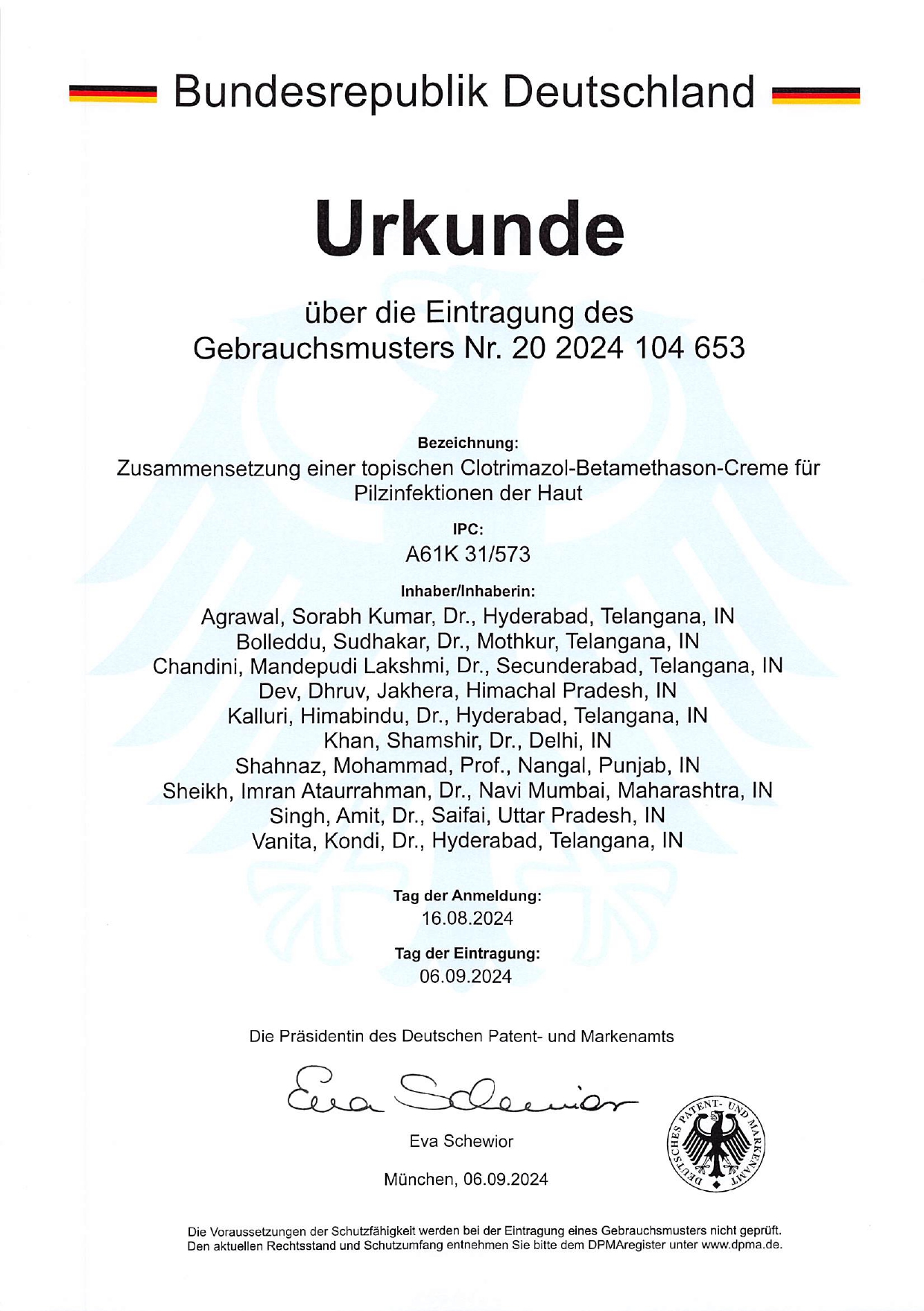 Title: Composition of a Topical Clotrimazole Betamethasone Cream for Fungal Infection of the Skin